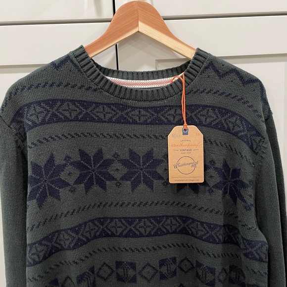 Weatherproof 100% Cotton 'The Holiday Sweater' Dark Green, Navy Blue Small - Picture 4 of 12